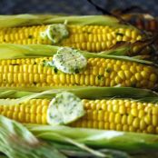 Grilled Corn with Lime Cilantro Wasabi Butter